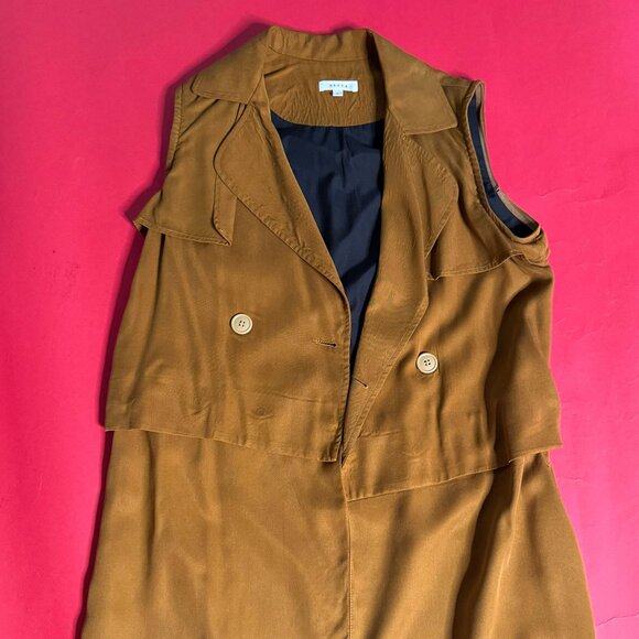 VETTA Convertible Trench Coat – 4-in-1 Sustainable Gold Tencel Jacket, Size S - Picture 6 of 13